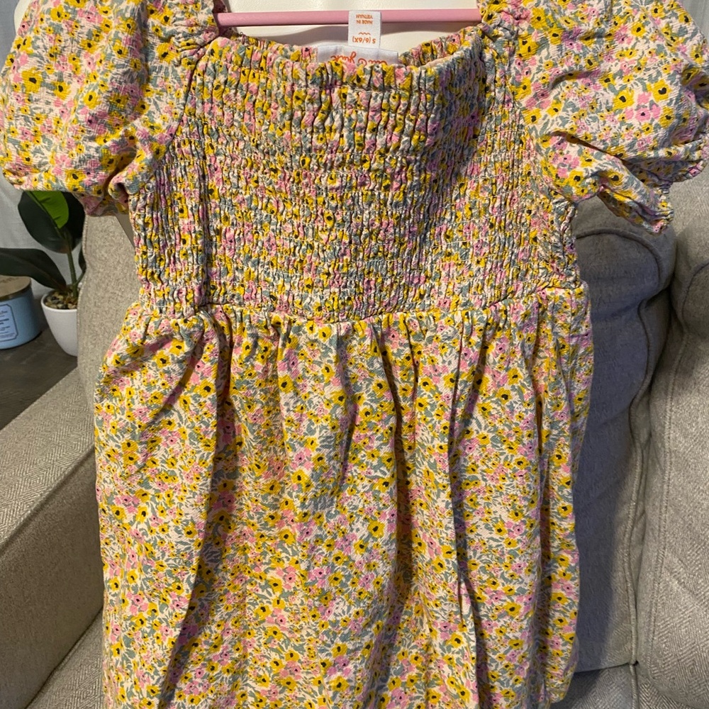 Girls floral yellow dress - Picture 4 of 5